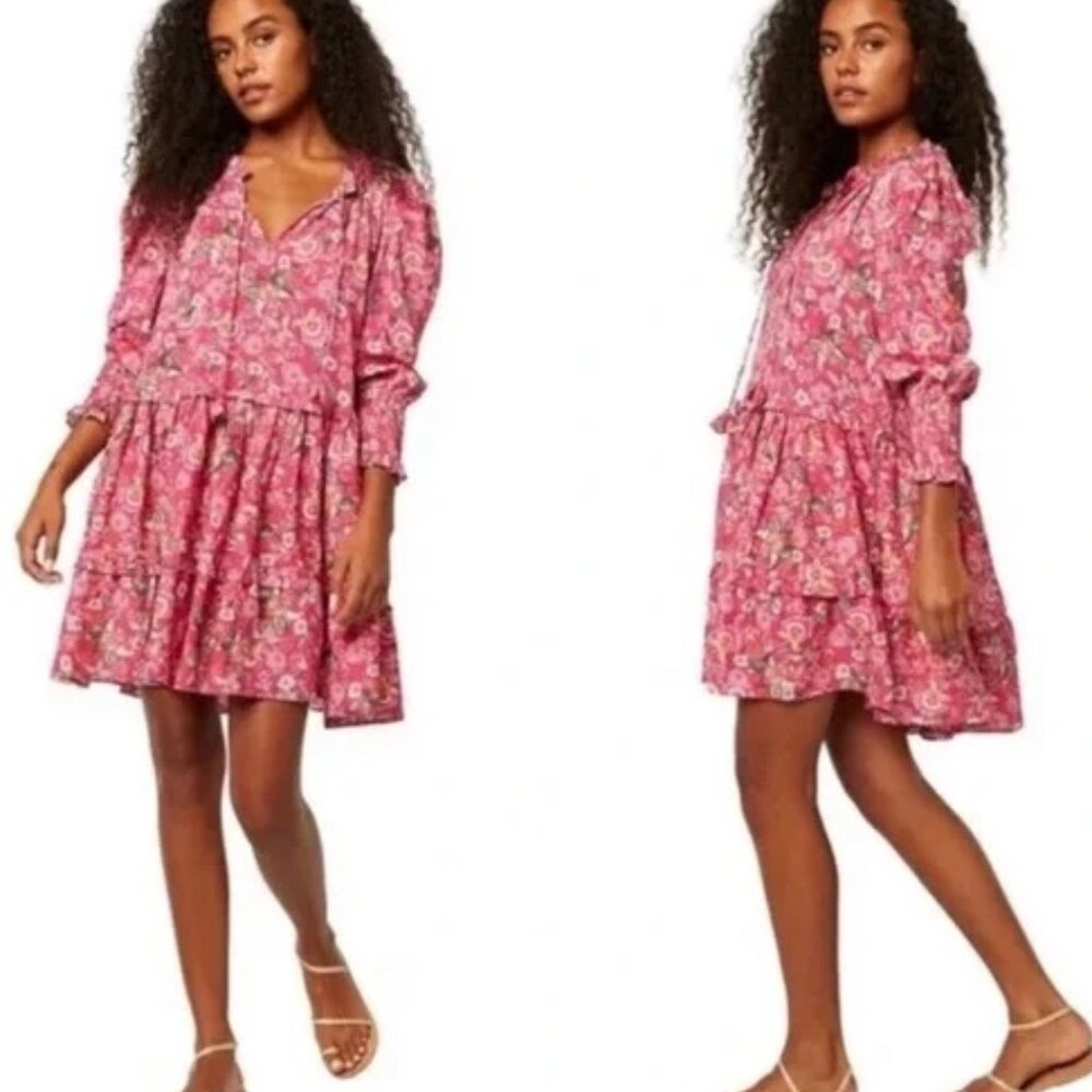 MISA Los Angeles Maya Tiered Swing Dress Floral Size XS